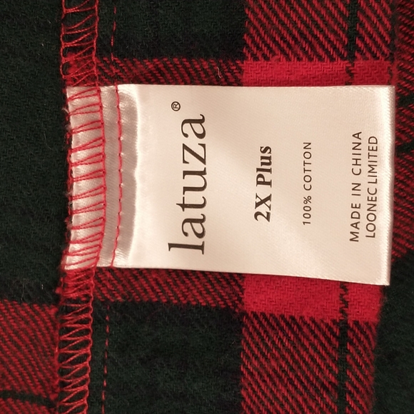 Cozy Soft Nightgown Red Green Plaid 100 Cotton sz 2x Comfortable Colorful Tarten - Picture 7 of 12